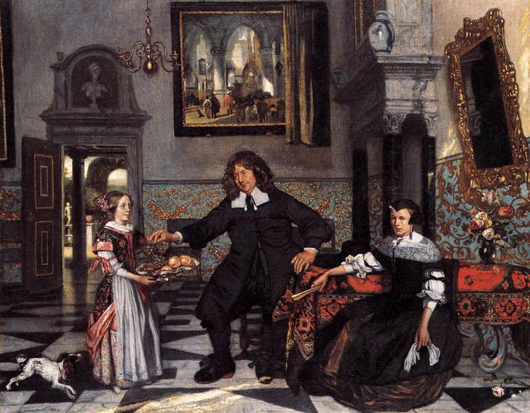 Emmanuel de Witte Portrait of a Family in an Interior oil painting image